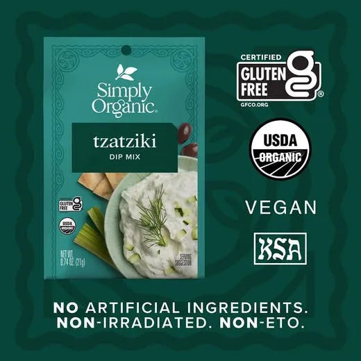 Simply Organic Tzatziki Dip Mix 0.74 oz.