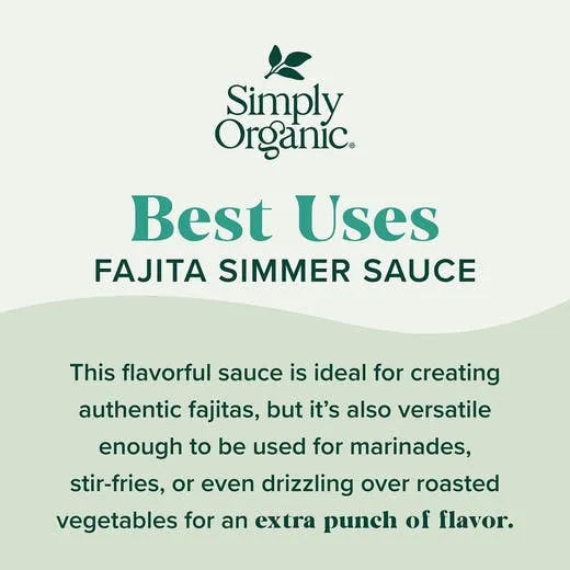 Simply Organic Classic Fajita Simmer Sauce 8.0 fl. oz.