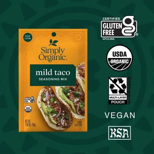 Simply Organic Mild Taco Seasoning Mix 1.00 oz.