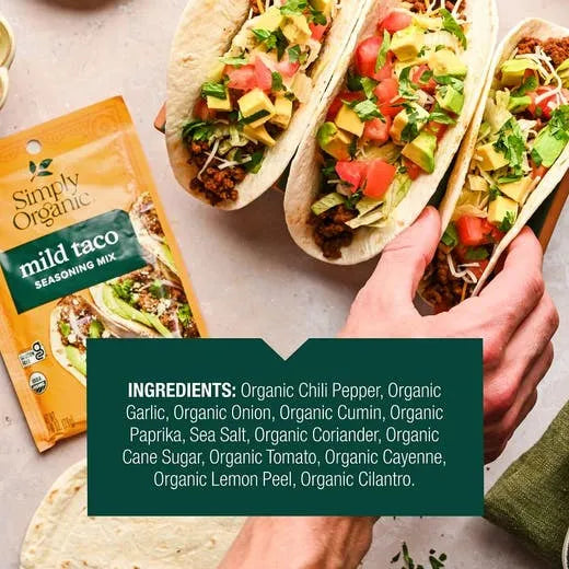Simply Organic Mild Taco Seasoning Mix 1.00 oz.