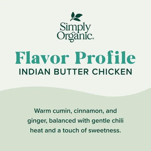 Simply Organic Butter Chicken North Indian Style Seasoning Mix 1.13 oz.
