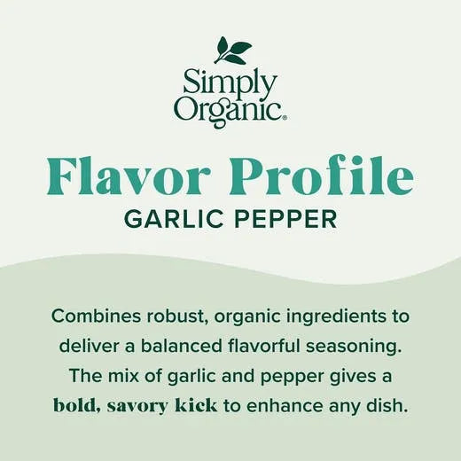 Simply Organic Garlic Pepper 3.73 oz.