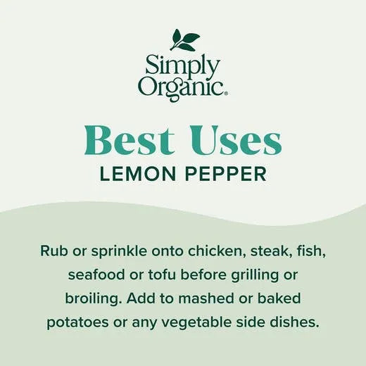 Simply Organic Lemon Pepper 3.17 oz.