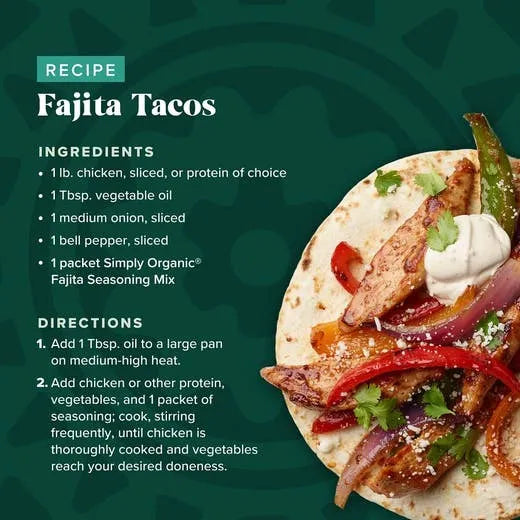 Simply Organic Fajita Seasoning Mix 1.00 oz.