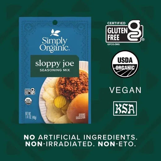 Simply Organic Sloppy Joe Seasoning Mix 1.41 oz.