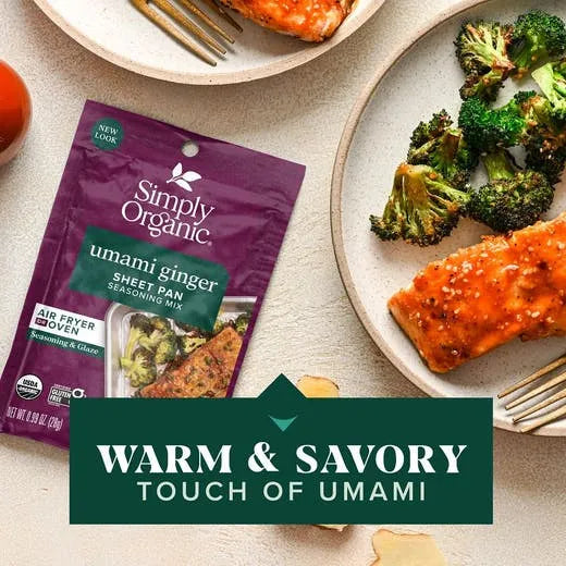 Simply Organic Sheet Pan Seasoning, Umami Ginger 0.99 oz.