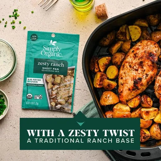 Simply Organic Sheet Pan Seasoning, Zesty Ranch 0.99 oz.