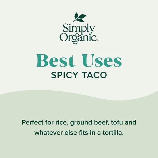 Simply Organic Spicy Taco Seasoning Mix 1.13 oz.
