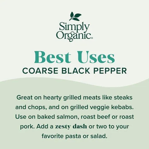 Simply Organic Black Pepper, Coarse Grind 2.47 oz.