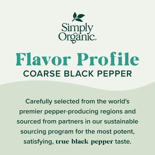 Simply Organic Black Pepper, Coarse Grind 2.47 oz.