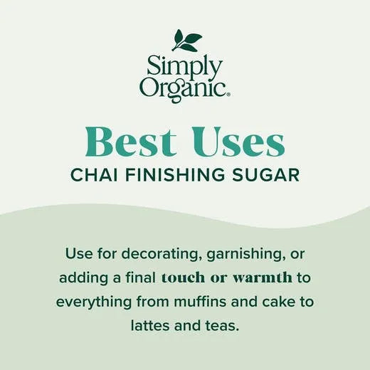 Simply Organic Chai Finishing Sugar 3.88 oz.