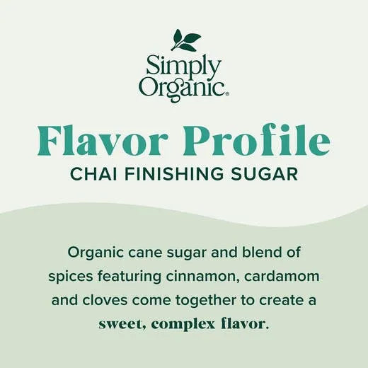 Simply Organic Chai Finishing Sugar 3.88 oz.